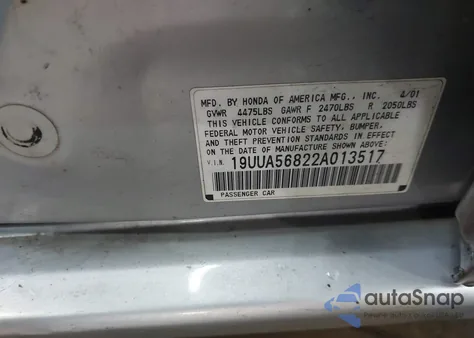 2002 Acura Tl 3.2 Type S z USA, uszkodzony, nr VIN 19UUA56822A013517